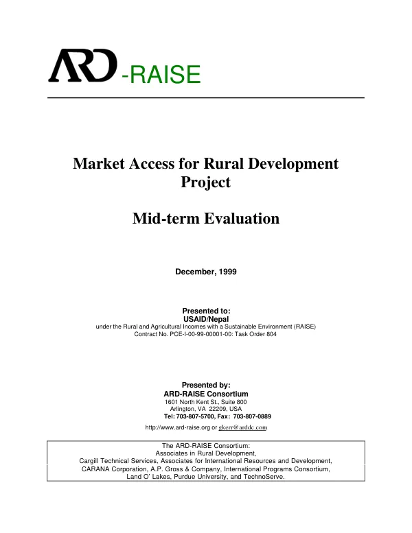 Market access for rural development project : mid-term evaluation