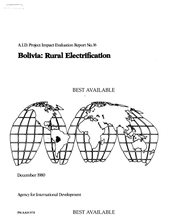 Bolivia : rural electrification