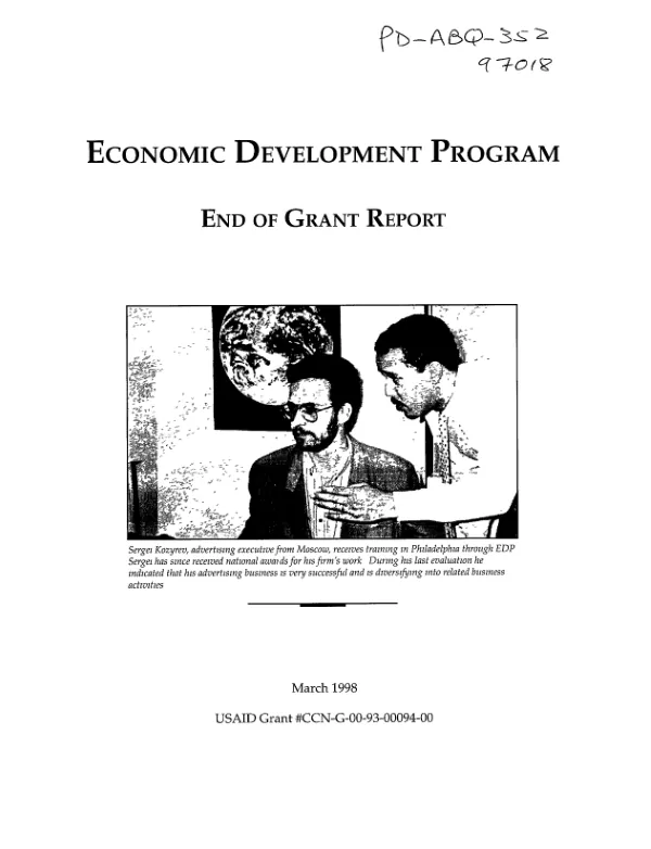 Economic development program (EDP) : end of grant report