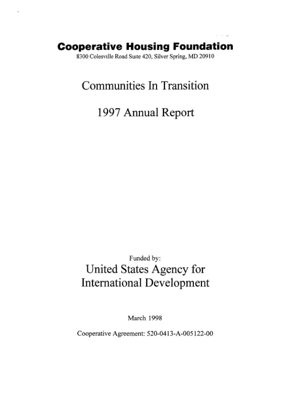 Communities in transition : 1997 annual report