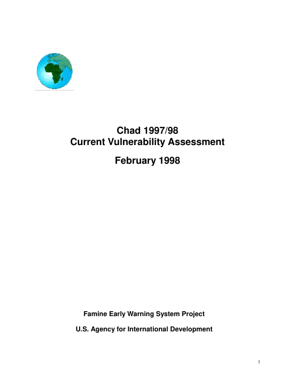 Chad 1997/98 current vulnerability assessment