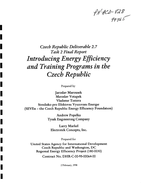 Introducing energy efficiency and training programs in the Czech Republic