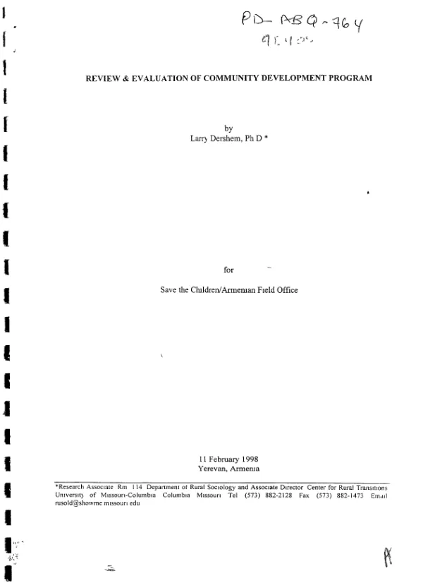 Review and evaluation of community development program