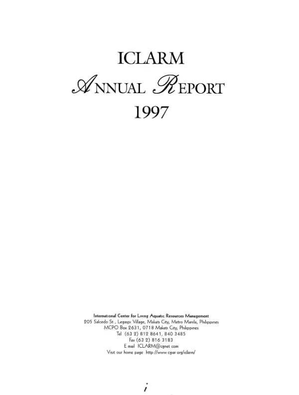 ICLARM annual report, 1997