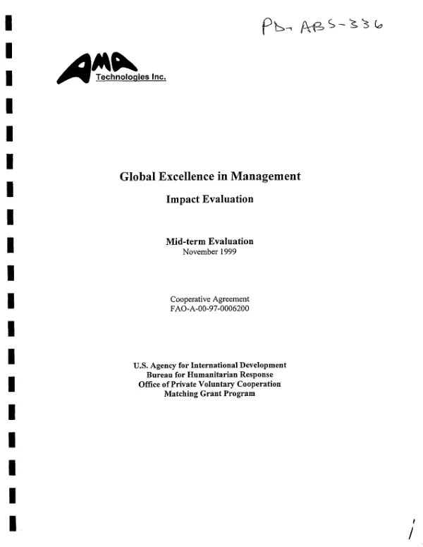 Global excellence in management : impact evaluation -- mid-term evaluation
