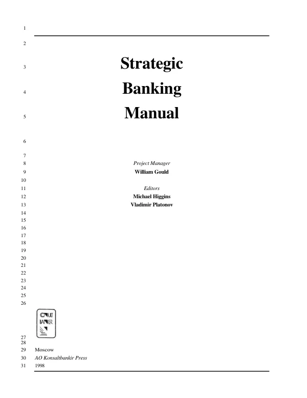 Strategic banking manual