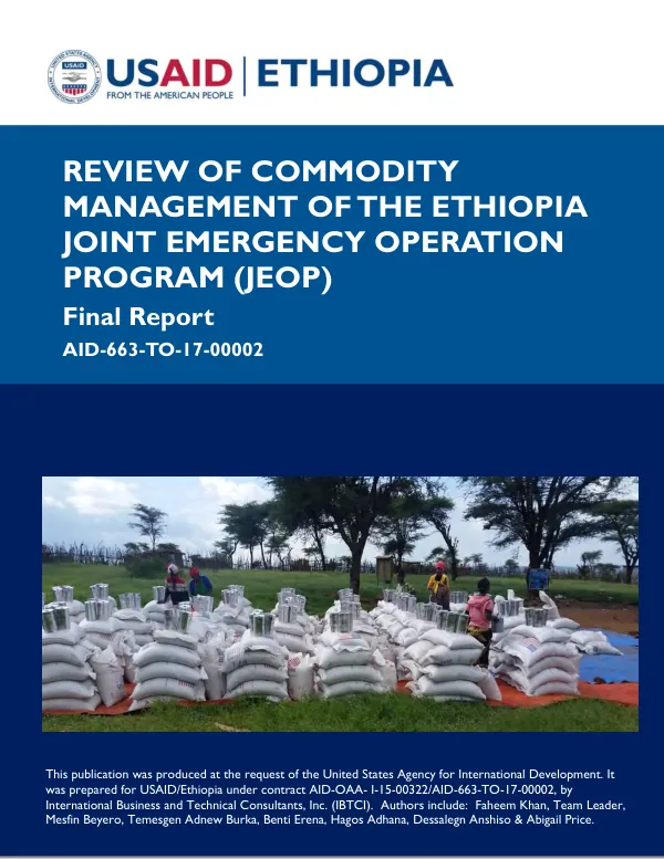 Commodity management review : USAID/Ethiopia joint emergency operation program (JEOP) : final report