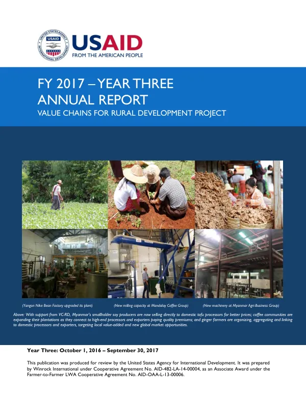 Value chains for rural development project : FY 2017 - year three annual report, Ocotber 1, 2016 - September 30, 2017