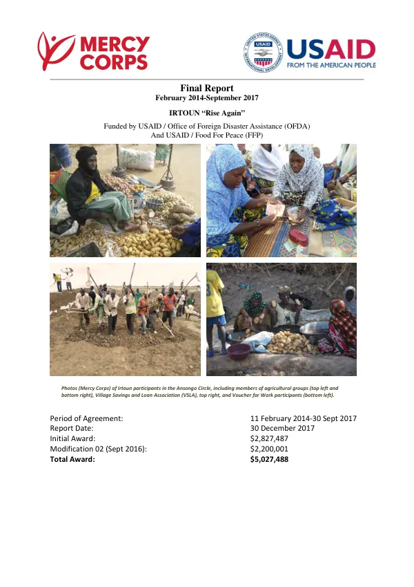 Final report, February 2014-September 2017 : Irtoun "rise again"