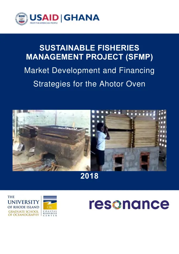 Market development and financing strategies for the ahotor oven