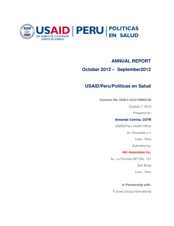 Annual Report October 2012 - September 2013