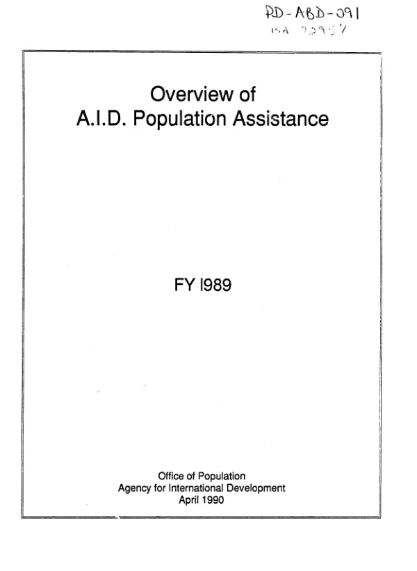 Overview of AID population assistance : FY 1989