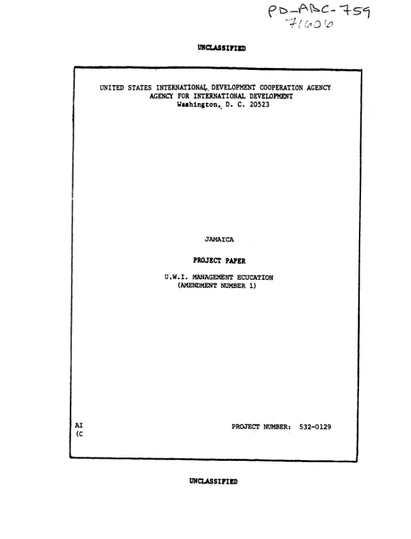 UWI management education : amendment no. 1