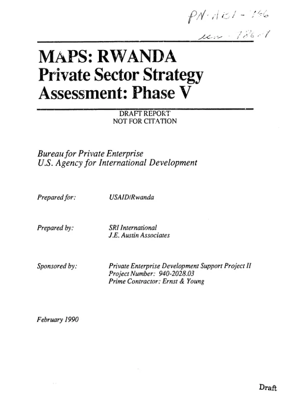 Private sector strategy assessment : phase V