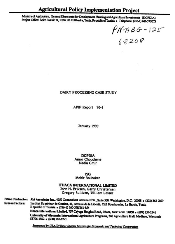 Dairy processing case study
