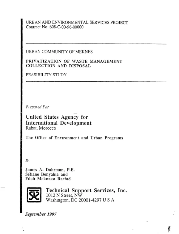 Assessment of solid waste management in Port - au - Prince, Haiti
