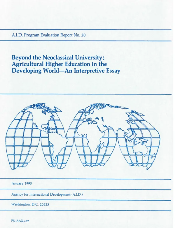 Beyond the neoclassical university : agricultural higher education in the developing world -- an interpretive essay