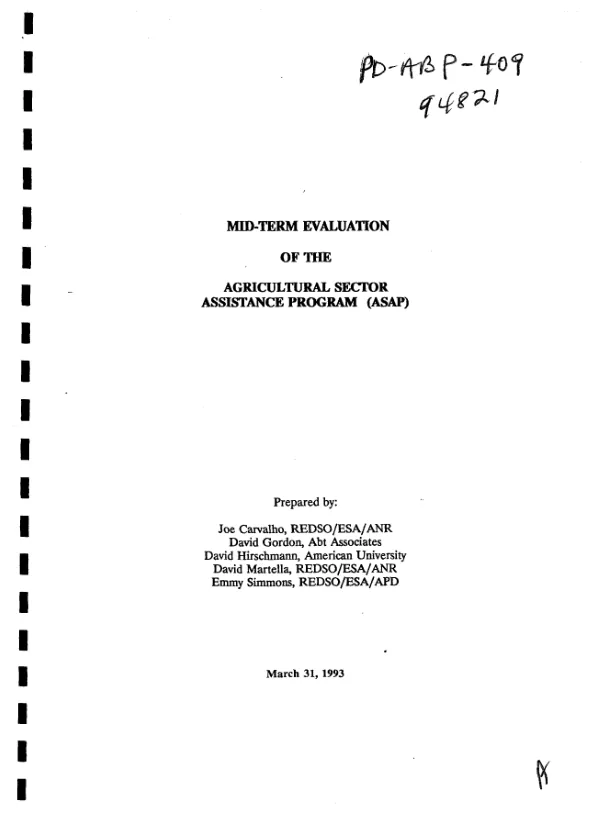 Evaluation of the El Salvador population dynamics (reproductive health) project (519-0210)