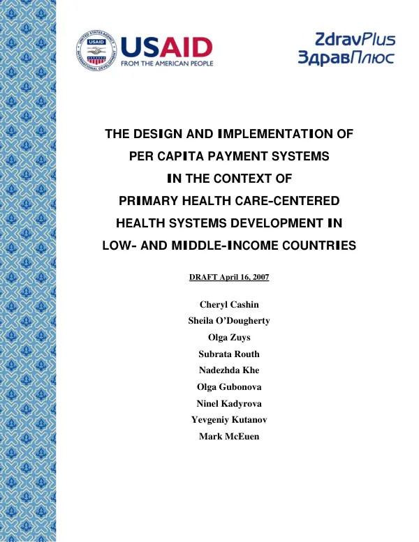 Lubombo PHC training : final report