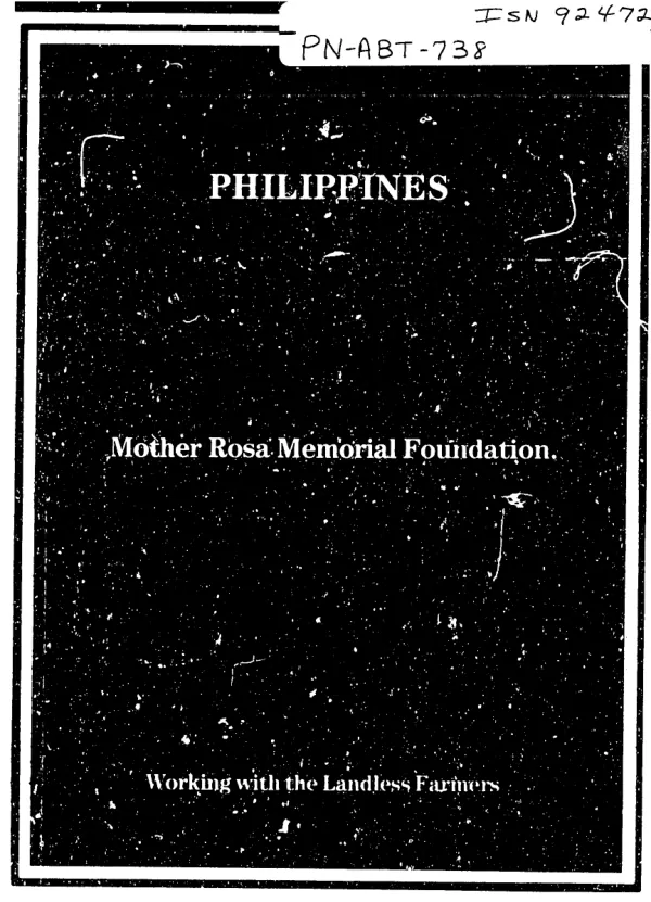 Philippines : Mother Rosa Memorial Foundation -- working with the landless farmers