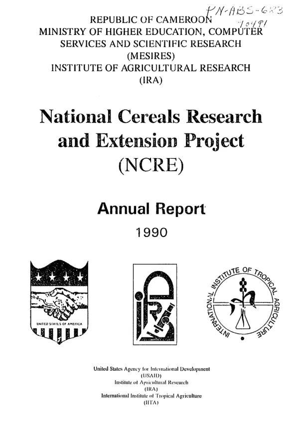 National cereals research and extension project (NCRE) : annual report 1990