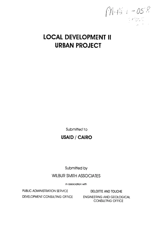 LD II urban program : report on training and reorganization of Suez Governorate Roads Directorate