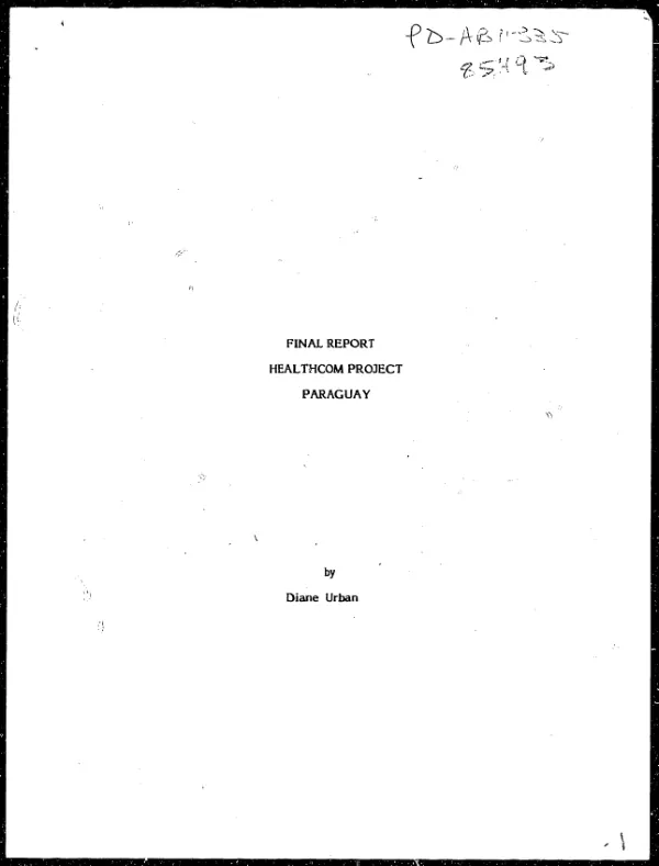 Final report : HEALTHCOM project -- Paraguay