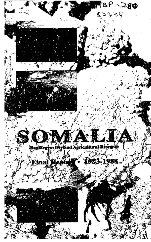Somalia : bay region dryland agricultural research final report -- 1983-1988 : bay region agricultural development project