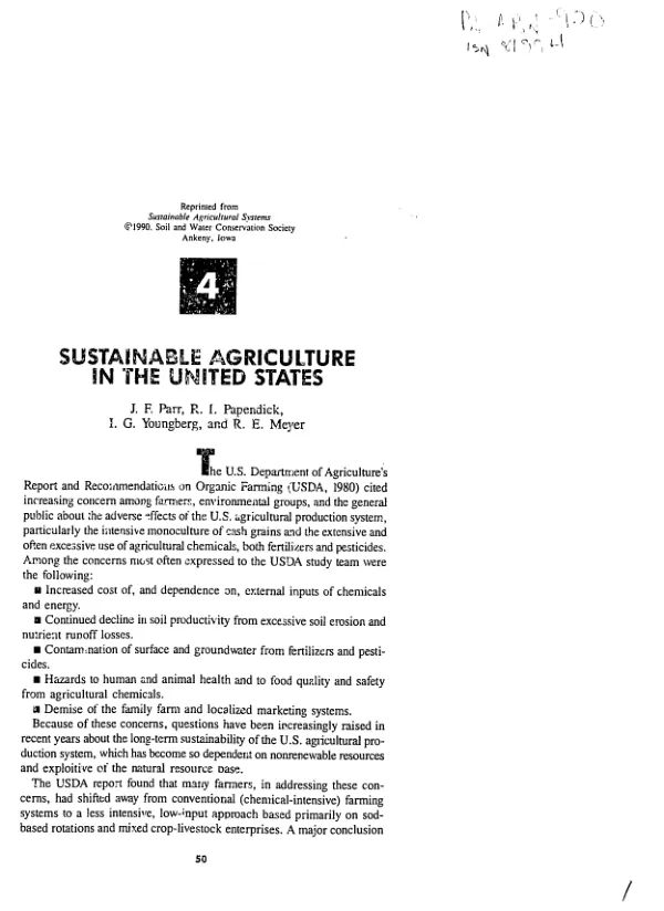 Sustainable agriculture in the United States