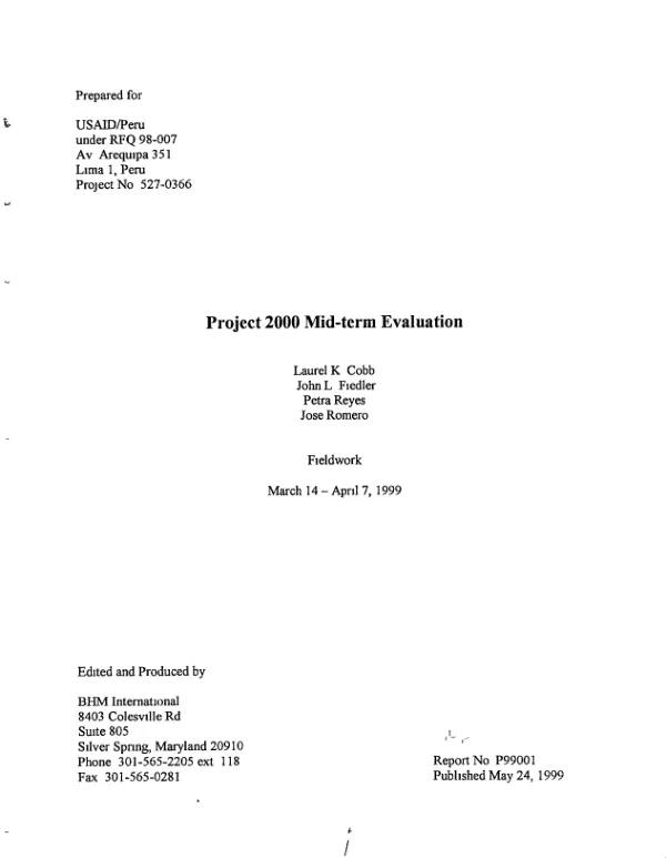 Project 2000 mid-term evaluation