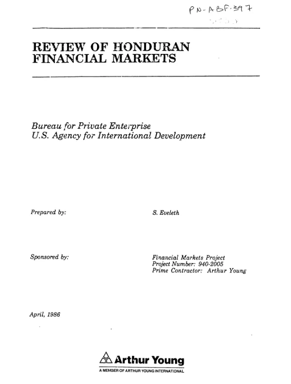 Review of Honduran financial markets