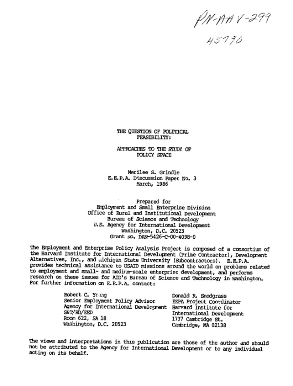 Question of political feasibility : approaches to the study of policy space