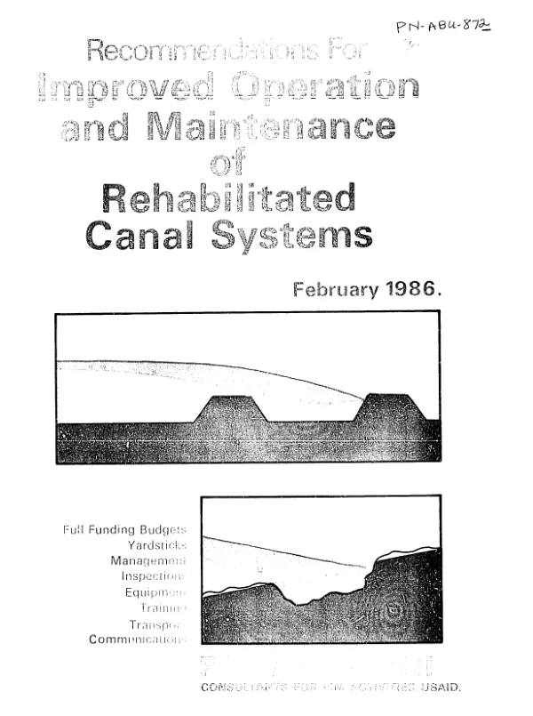 Recommendations for improved operation and maintenance of rehabilitated canal systems