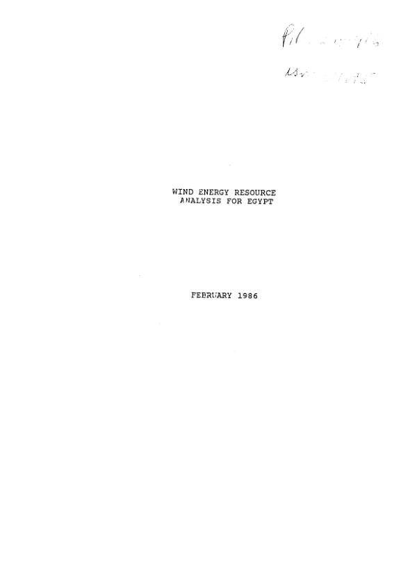 Wind energy resource anaysis [i.e. analysis] for Egypt