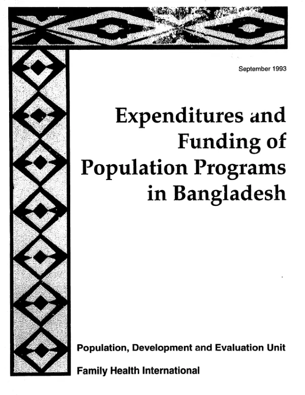 Expenditures and funding of population programs in Bangladesh