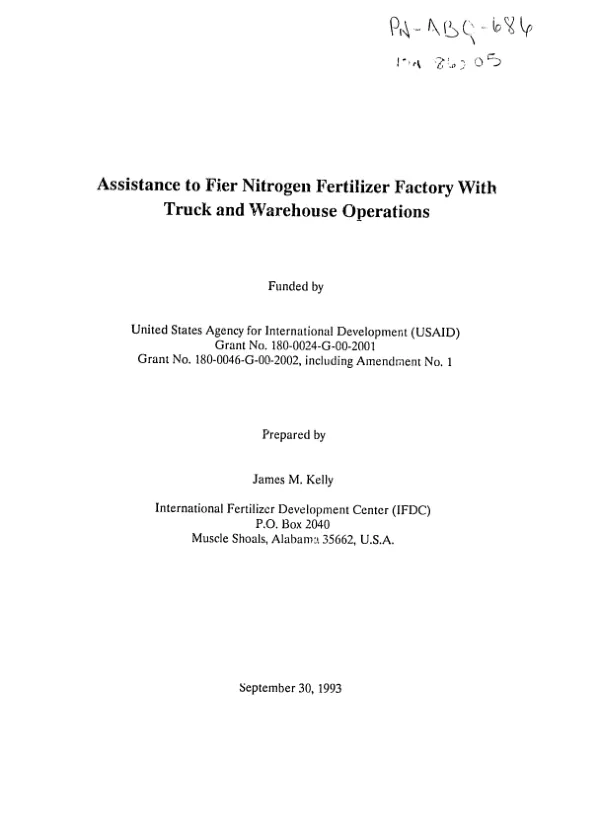 Assistance to Fier Nitrogen Fertilizer Factory with truck and warehouse operations