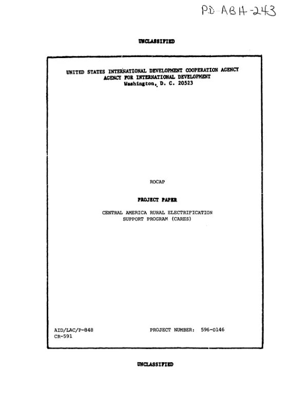Central America rural electrification support program (CARES) : amendment no . 1
