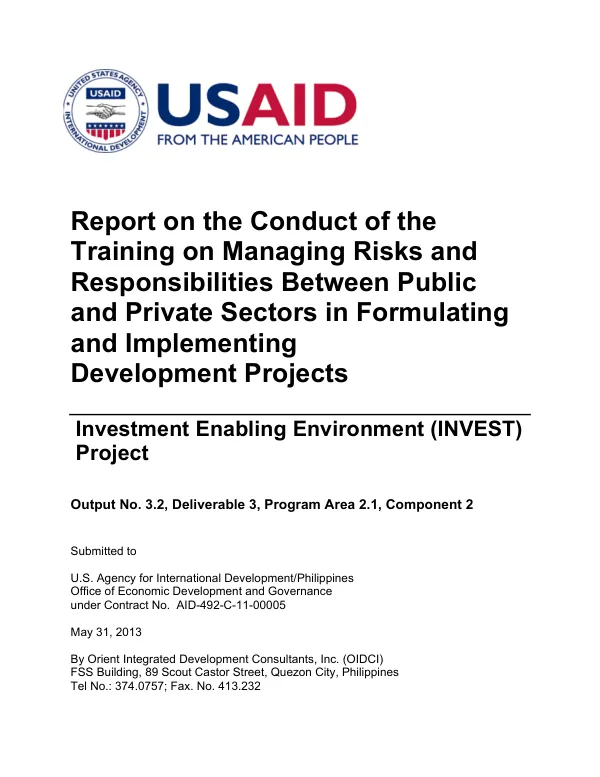 Final report to FHA/PVC on grant accomplishments : fifth year of cooperative agreement -- grant no. OTR-0158-A-00-8219-00 : July 1, 1992-June 30, 1993