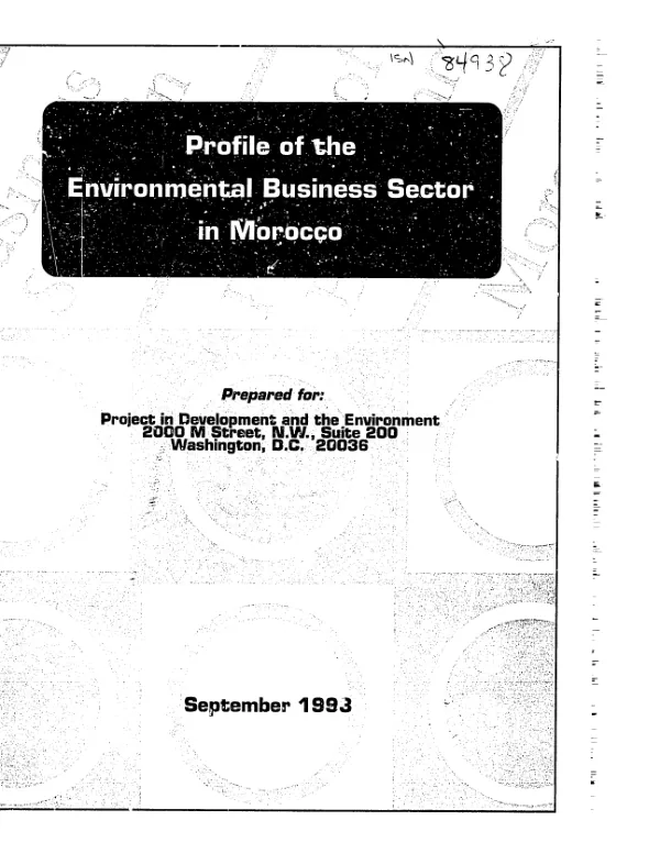 Profile of the environmental business sector in Morocco