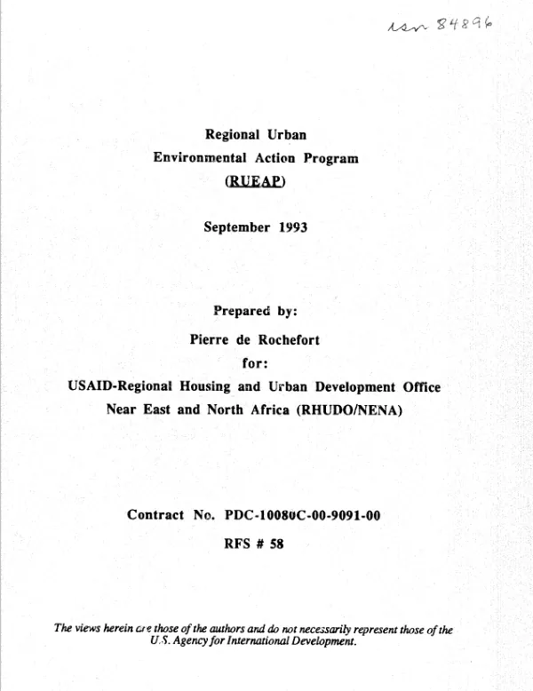 Regional urban environmental action program (RUEAP)