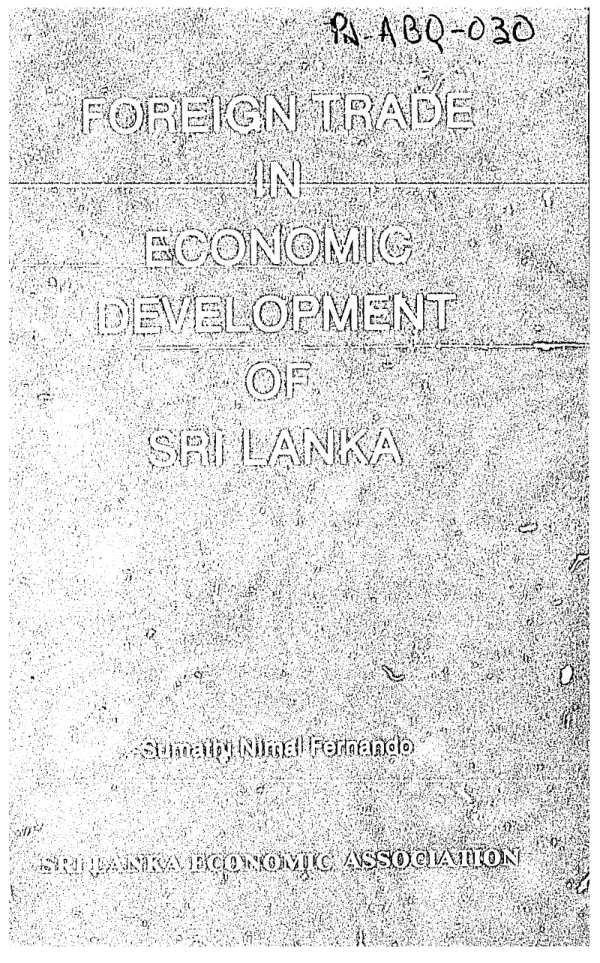 Foreign trade in economic development of Sri Lanka