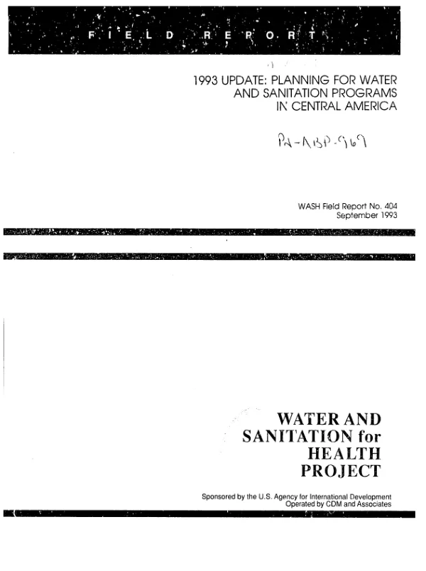 1993 update : planning for water and sanitation programs in Central America
