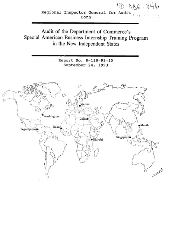 Audit of the Department of Commerce"s special American business internship training program in the New Independent States
