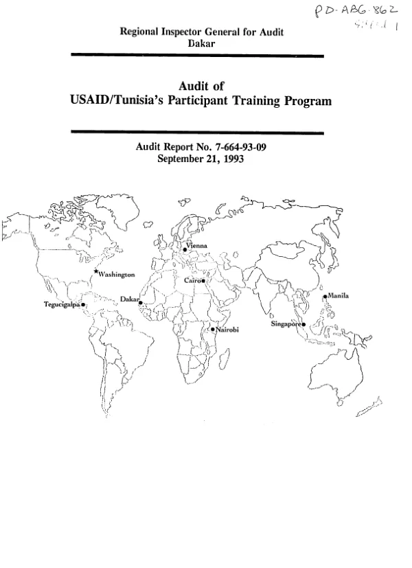 Audit of USAID/Tunisia"s participant training program
