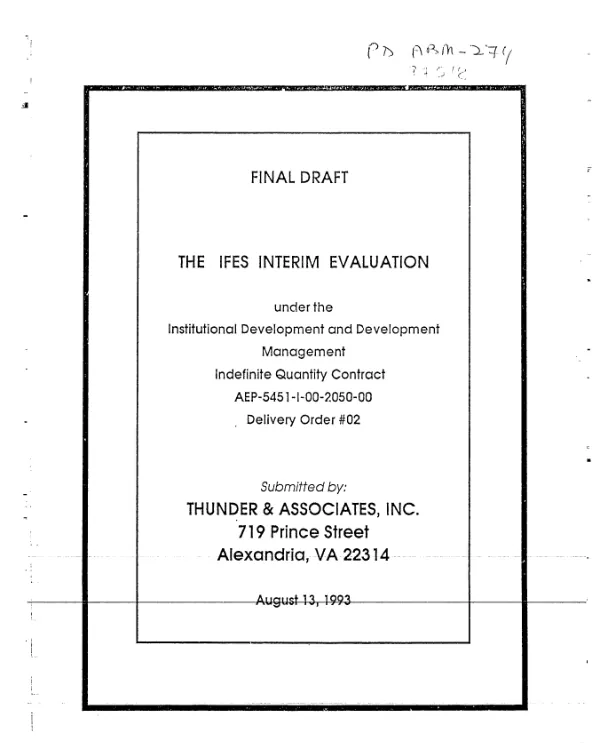 Final draft : the IFES interim evaluation