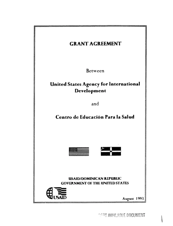 AID grant agreement no. 517-0247-G-00-3227-00 to the Centro de Educacion para la Salud (CES) in support of its programa cooperadores de la salud (health cooperators program) to improve the health of the rural Dominican poor living in the remote, mountainous regions by training them to prevent certain diseases