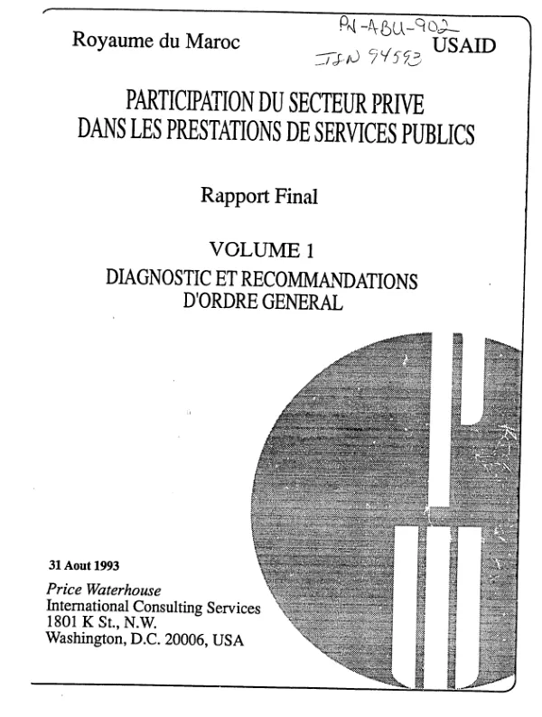 Participation du secteur prive dans les prestations de services publics -- rapport final