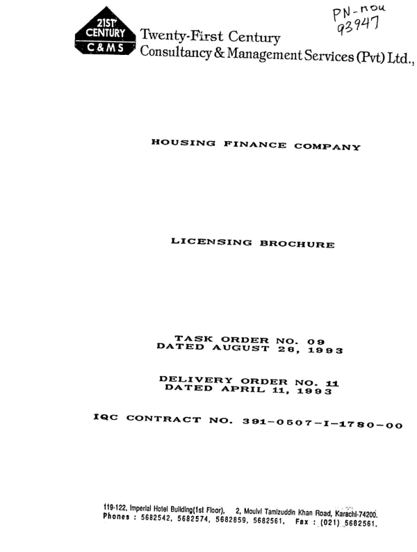 Housing finance company : licensing process