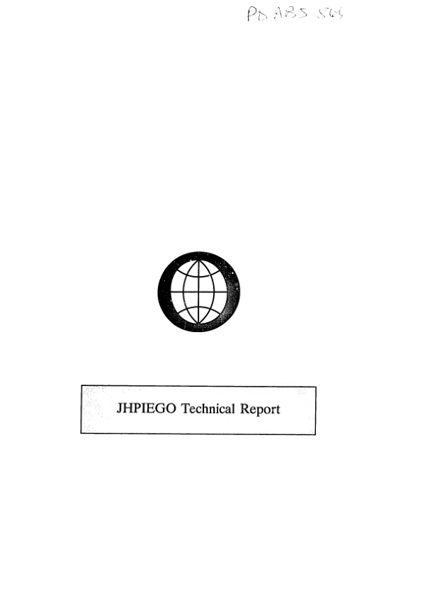 Nepal reproductive health training sector assessment and five-year action plan (1993-1998)