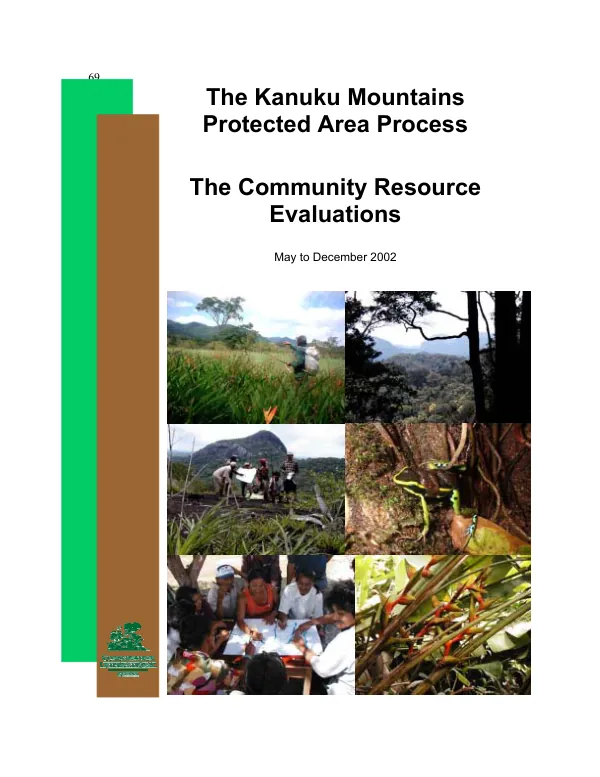 The Kanuku Mountains protected area process : the community resource evaluation -- master report, May to December 2002